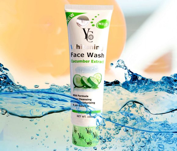 YC Whitening face wash cucumber extract with mild formula,deep cleansing, extra moisturizing & pH-balance with new mild formula